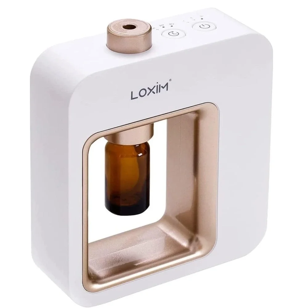 Loxim Waterless Essential Oil Diffuser White Gold Nebulizer USB-C Portable LX-01